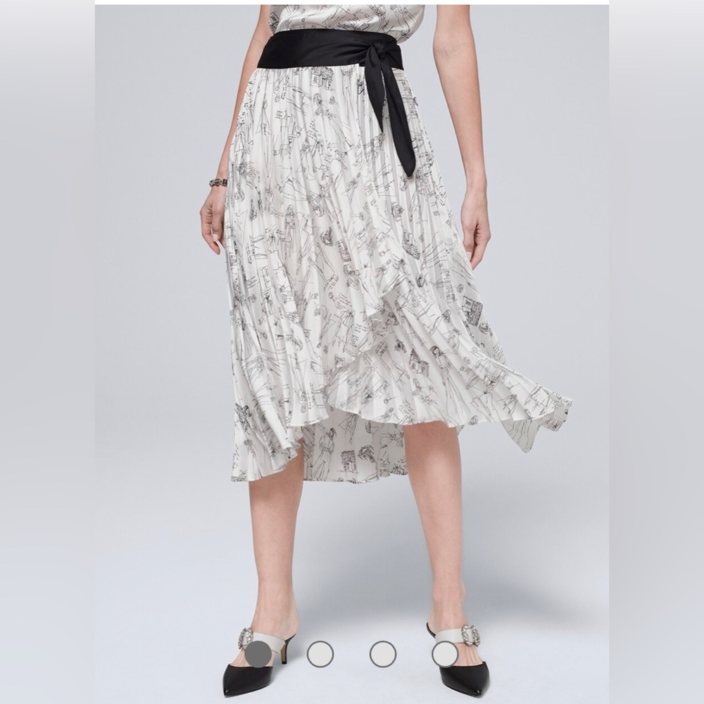 WHBM 35th Anniversary Pleated Midi Skirt NWT 6P